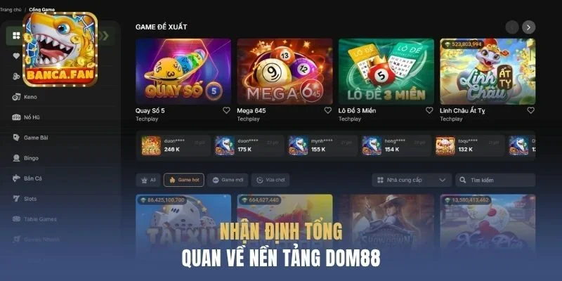Nhận định tổng quan về nền tảng Dom88